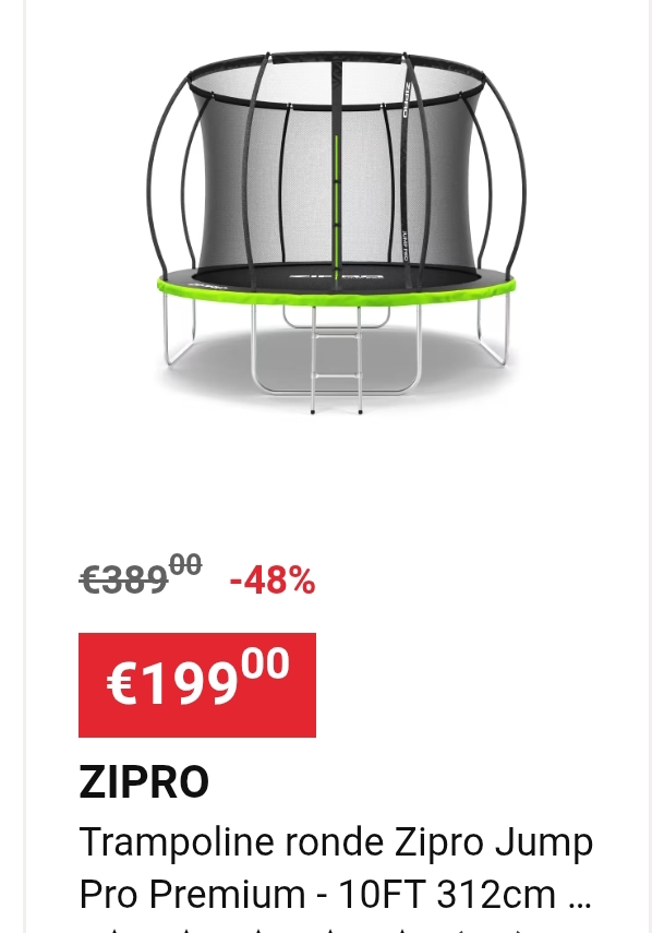 Tot 51% korting op zipro trampolines bij Decathlon