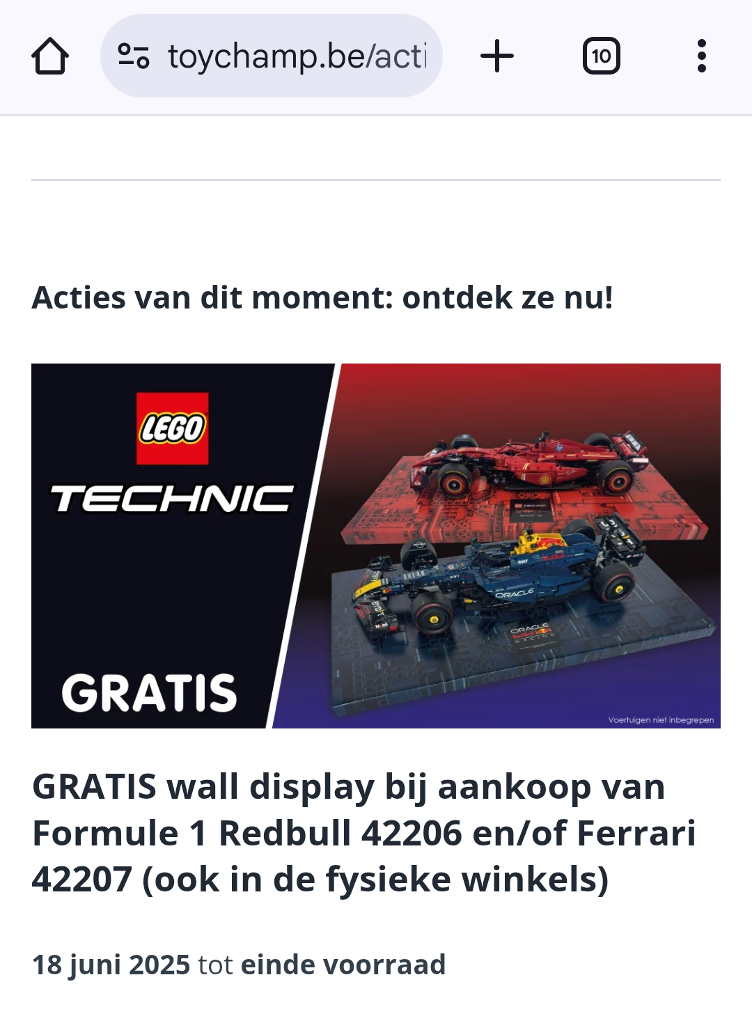 Toychamp gratis wall display bij aankoop Formule 1 of Ferrari