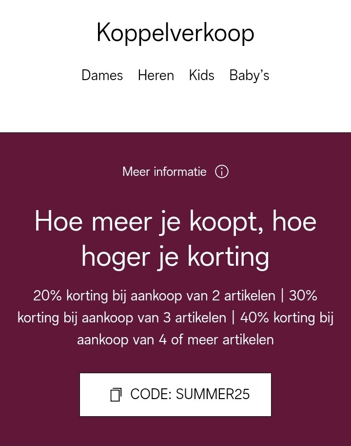 Koppelverkoop bij c&a: tot -40% korting