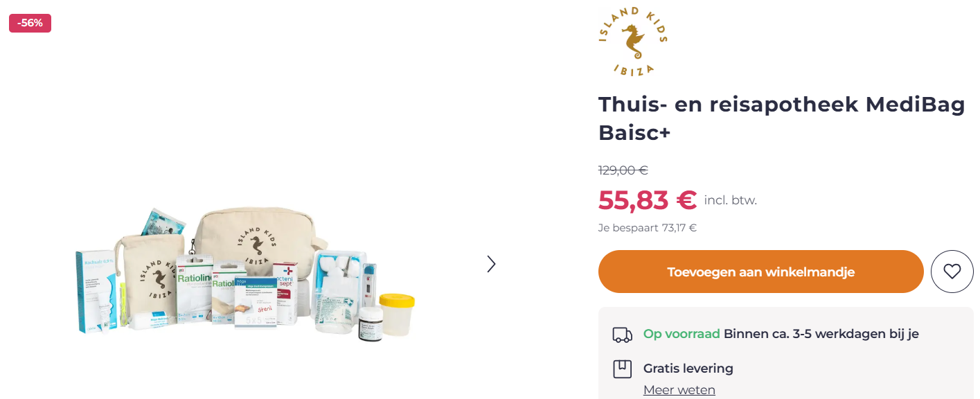 -70% op EHBO- en thuis- en reisapotheek kids 👶 Babymarkt