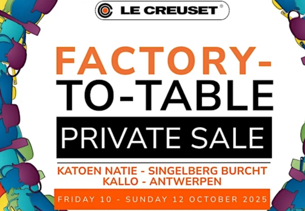 Le Creuset Factory-To-Table Private Sale: uitzonderlijke kortingen tot 60% korting