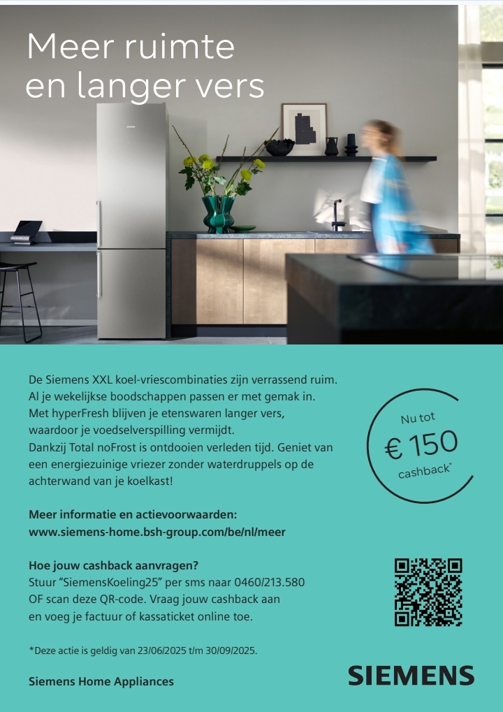 Cashback koel-vriescombinaties Siemens