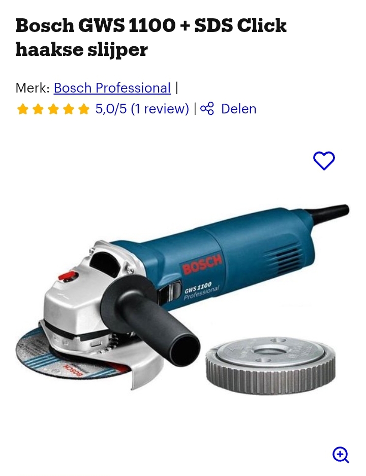 Bosch GWS 1100 + SDS Click haakse slijper -47%