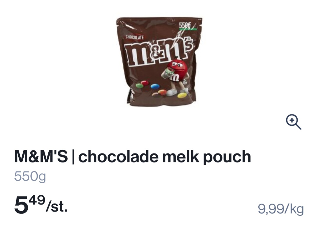M&M's chocolade melk pouch 550g