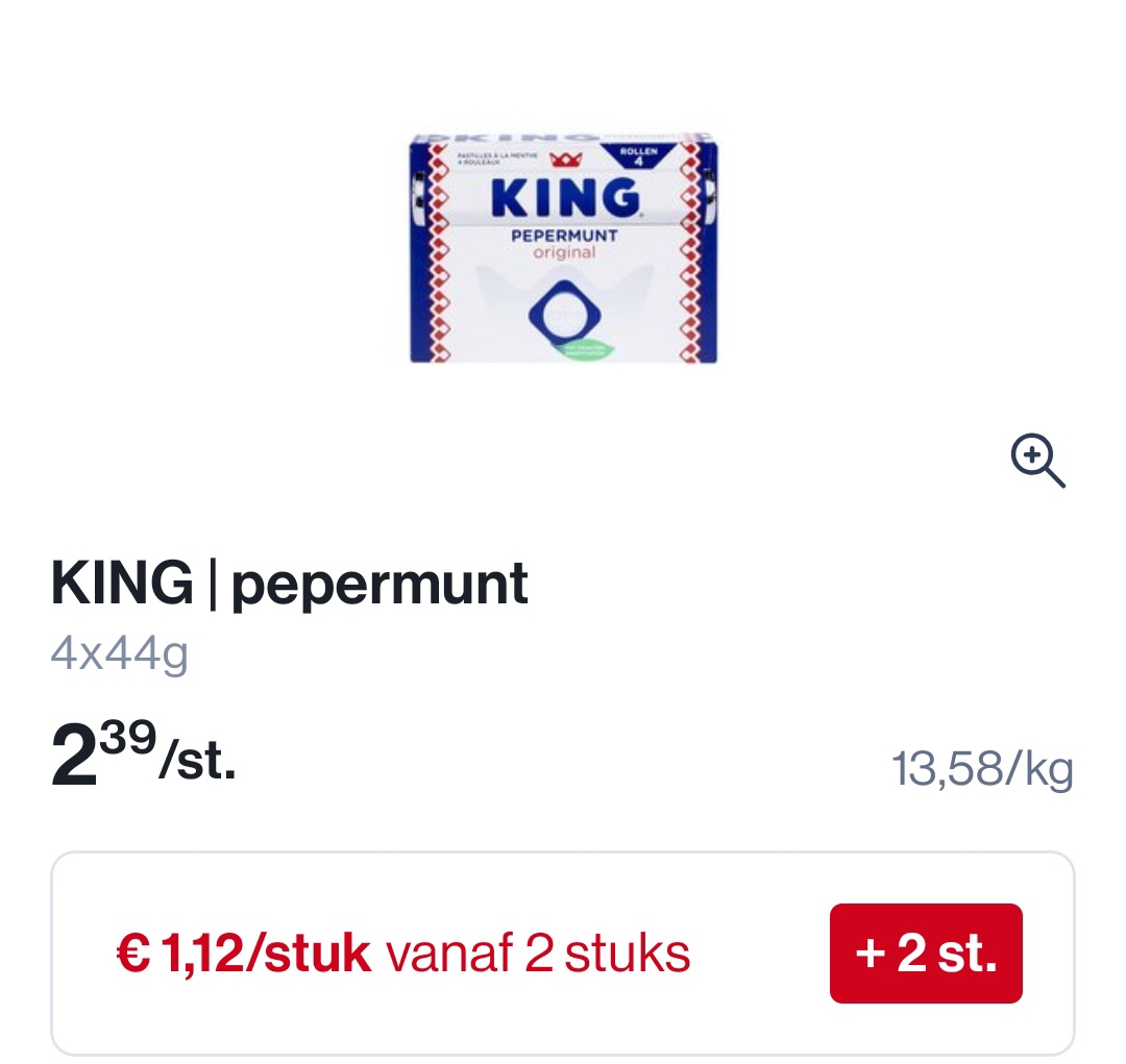King pepermunt goedkoper