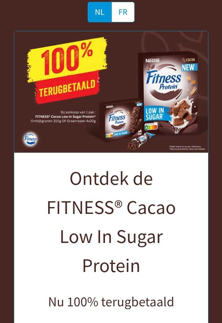 GRATIS Fitness ontbijtgranen of graanrepen door cashback