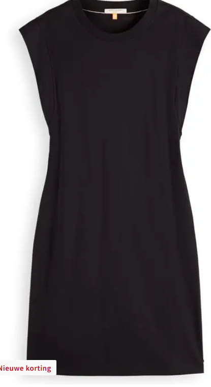 Scotch & Soda TIE WAIST MINI JERSEY DRESS EVENING BLACK