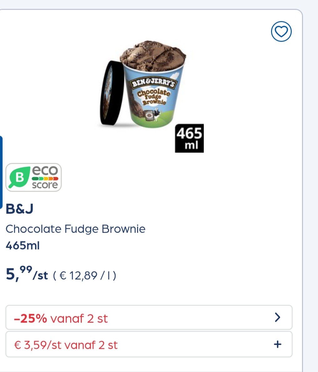 Ben & Jerry's -25% extra