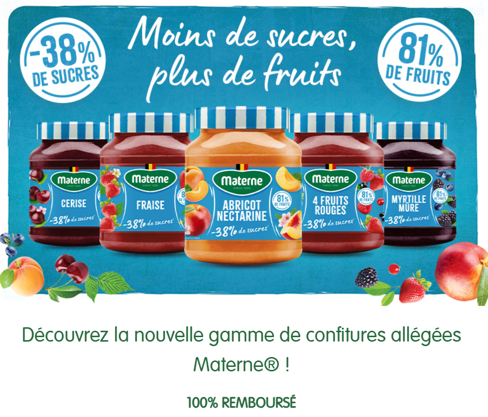 Confiture Materne 100 % remboursée via Hashting 🍒 en collaboration avec Delhaize