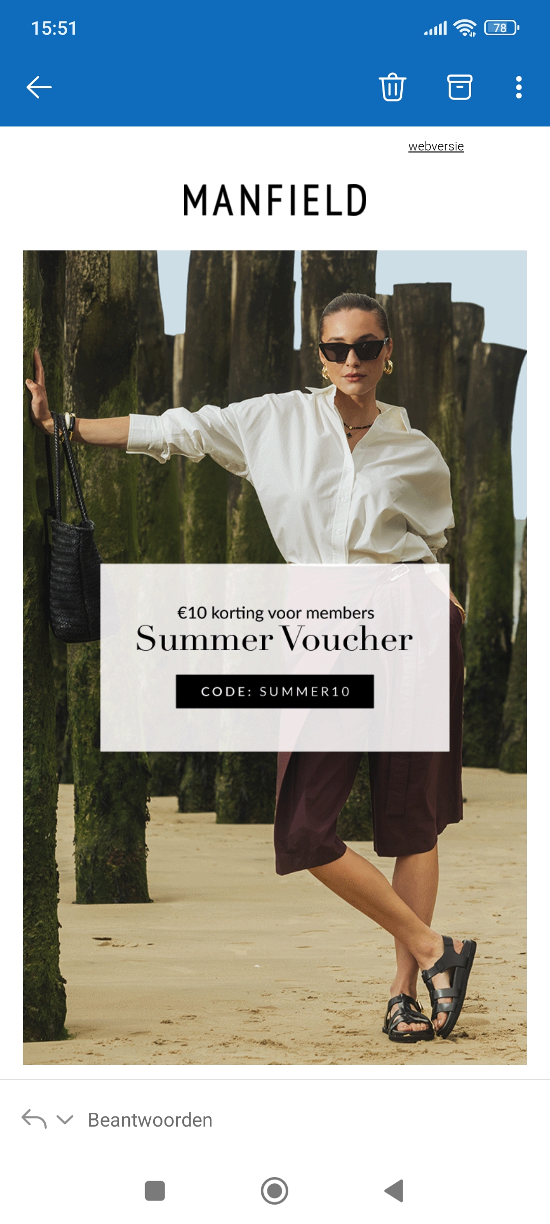 Manfield €10 korting