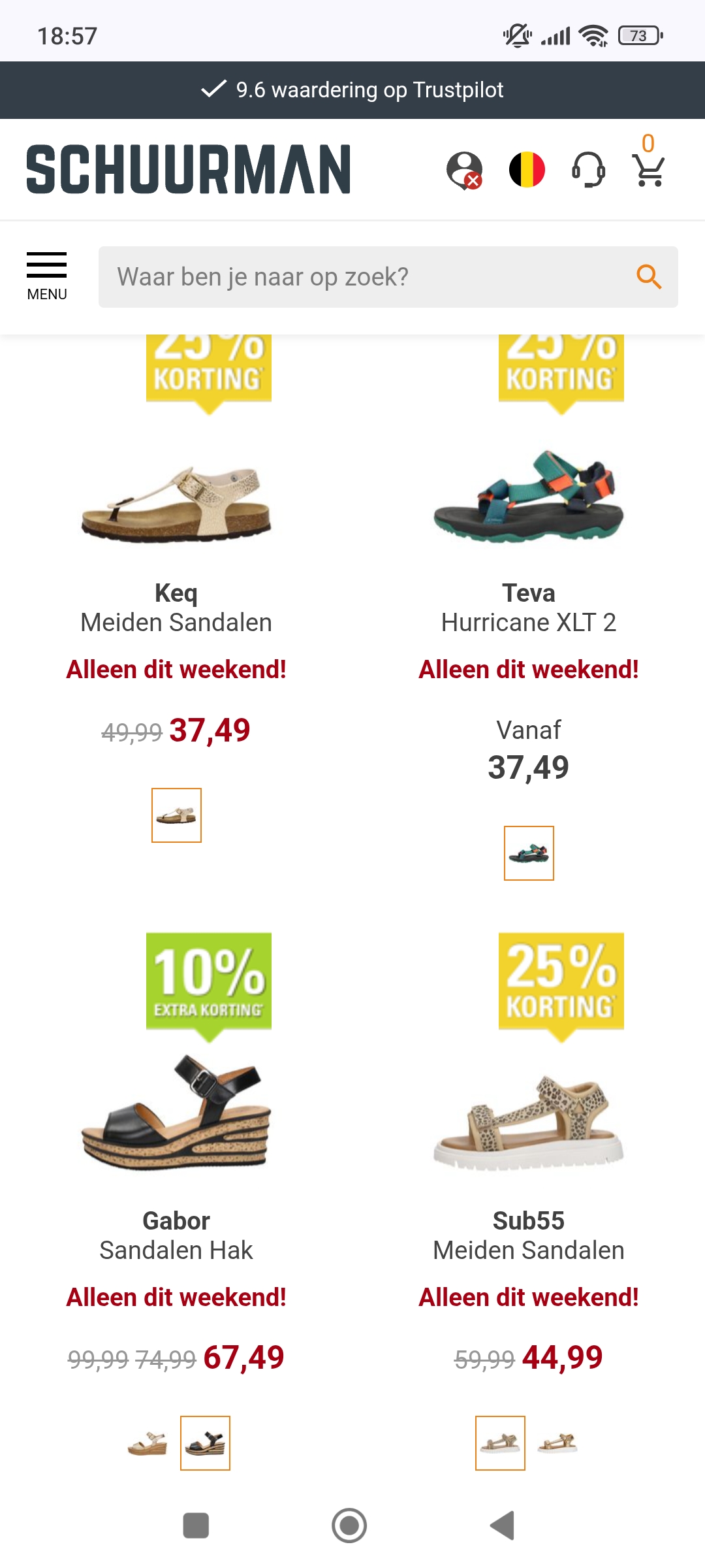 Schuurman schoenen: 25% korting op ALLE slippers & sandalen