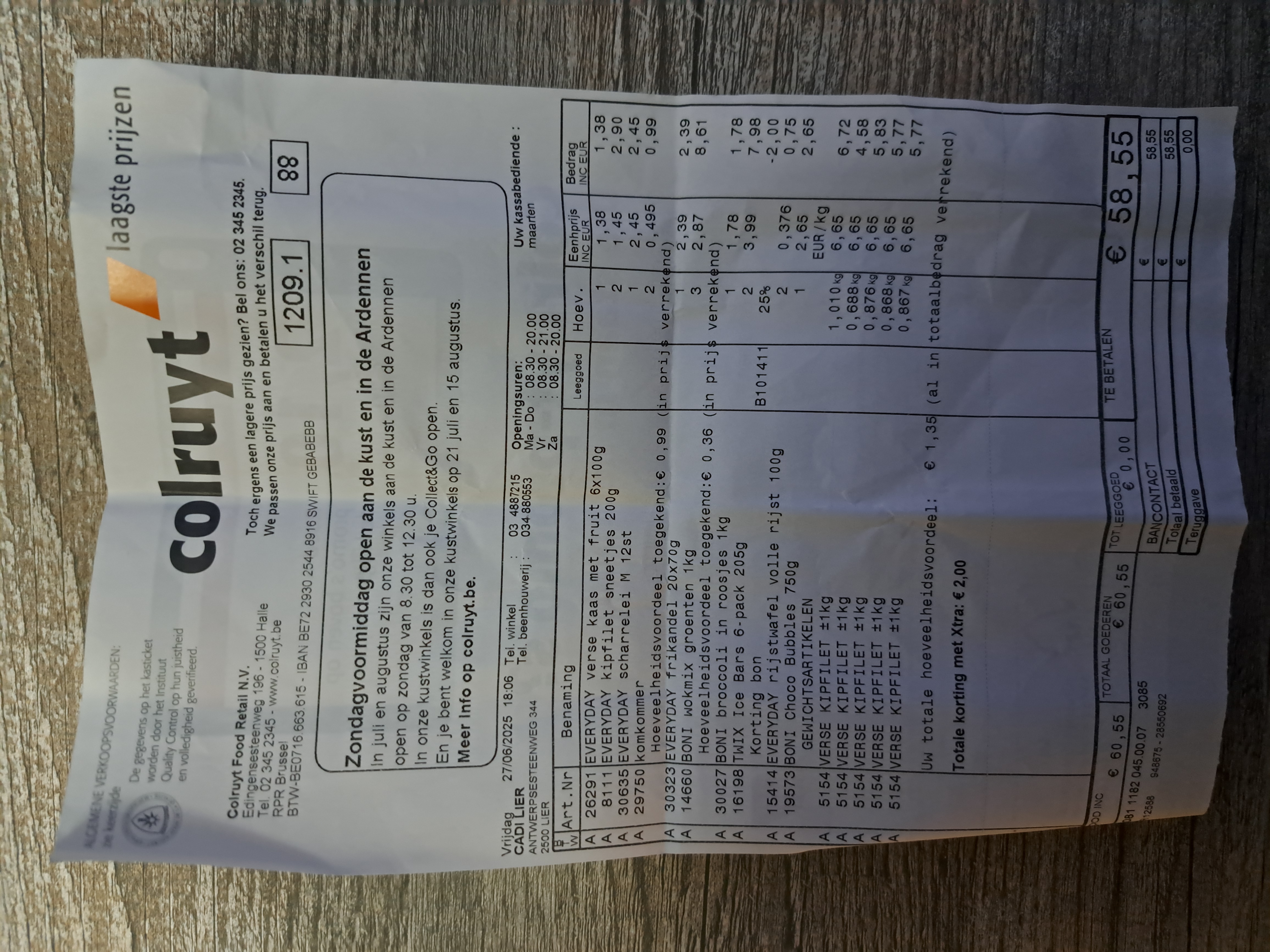 Komkommer, twix ijs, kip