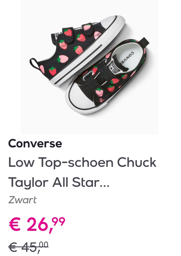 Tot 50% korting op Converse schoenen en kleding