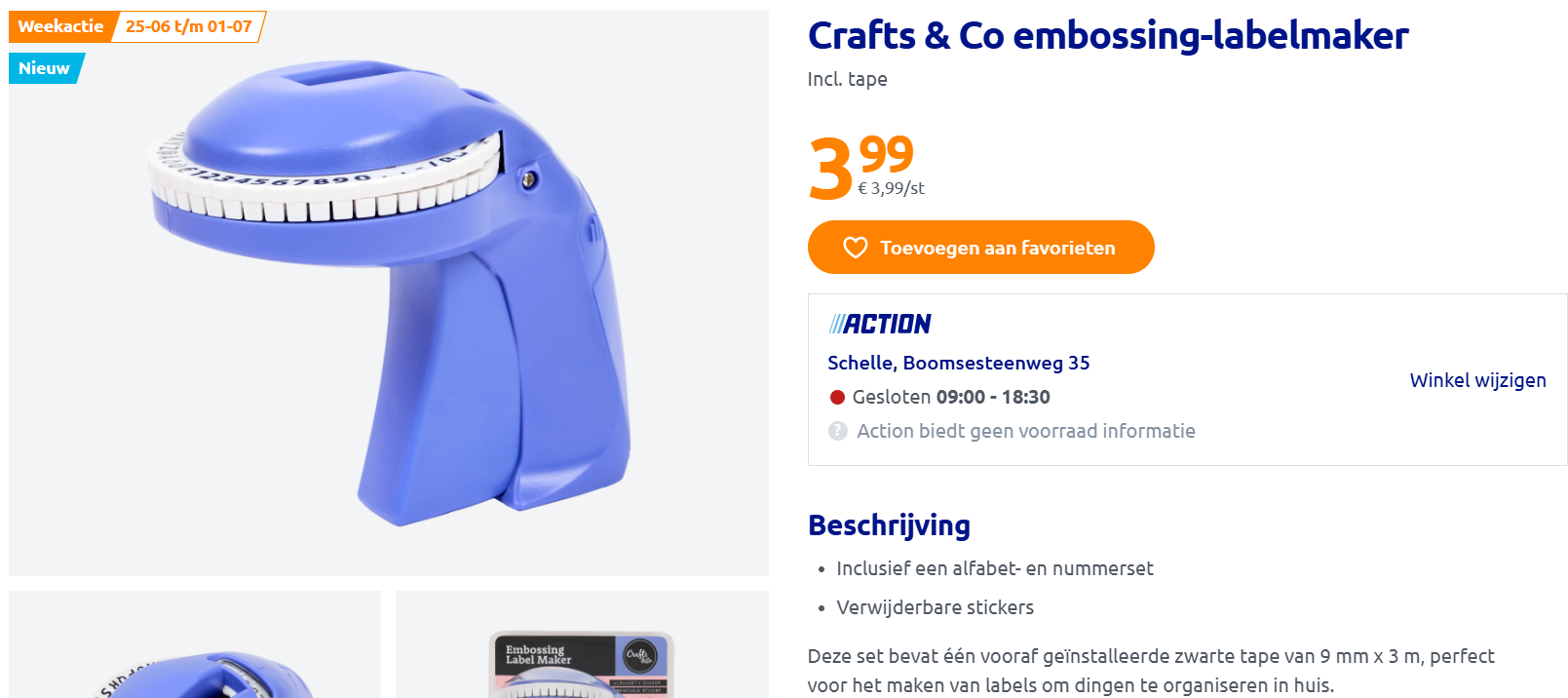 Labelen goedkoop bij Action