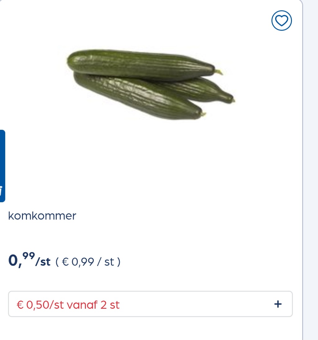 Komkommer €0,50