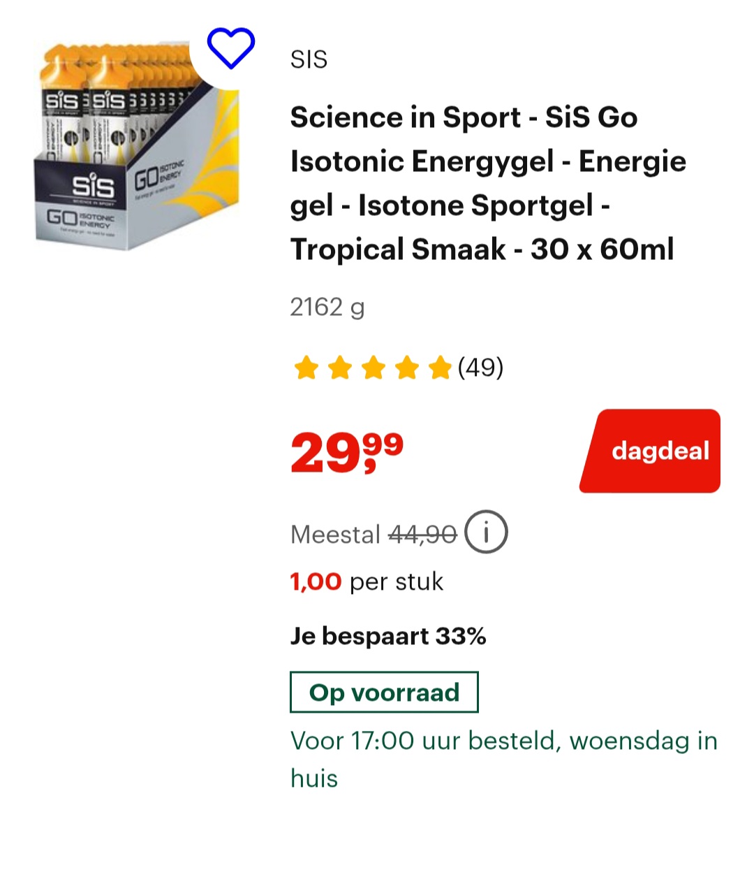 SiS Go Isotonic Energygel -33%