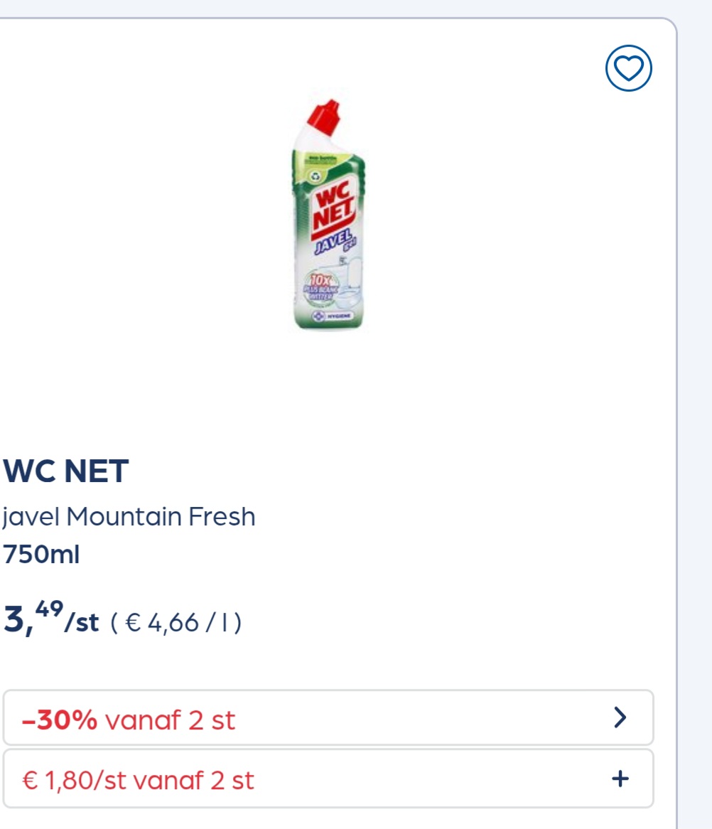 Wc net -30% extra