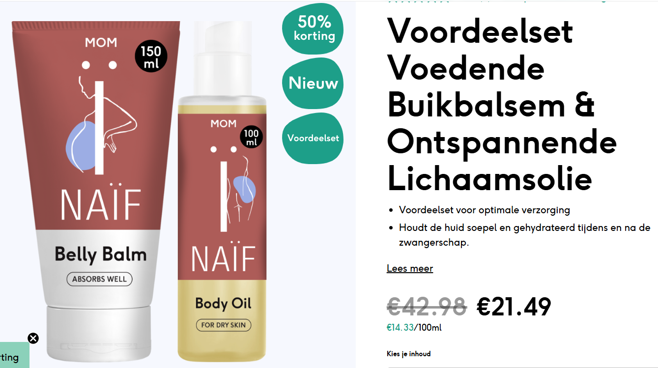 -50% op mama verzorging bij Naïf 🤰