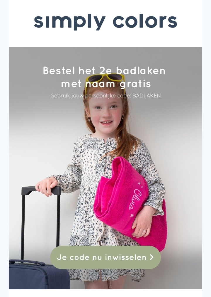 Badlaken met naam -50% vanaf 2 stuks