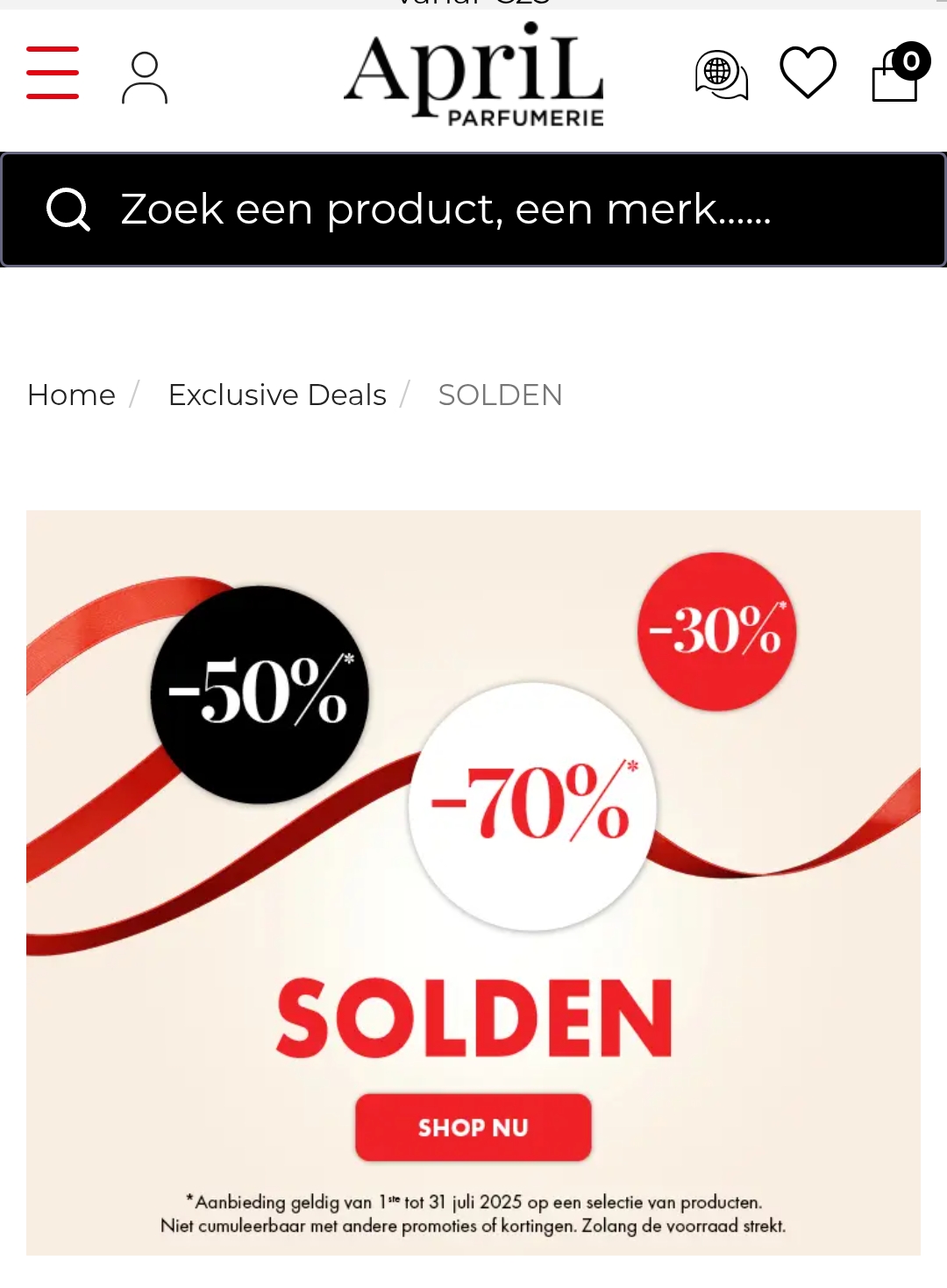April beauty solden tot -70%