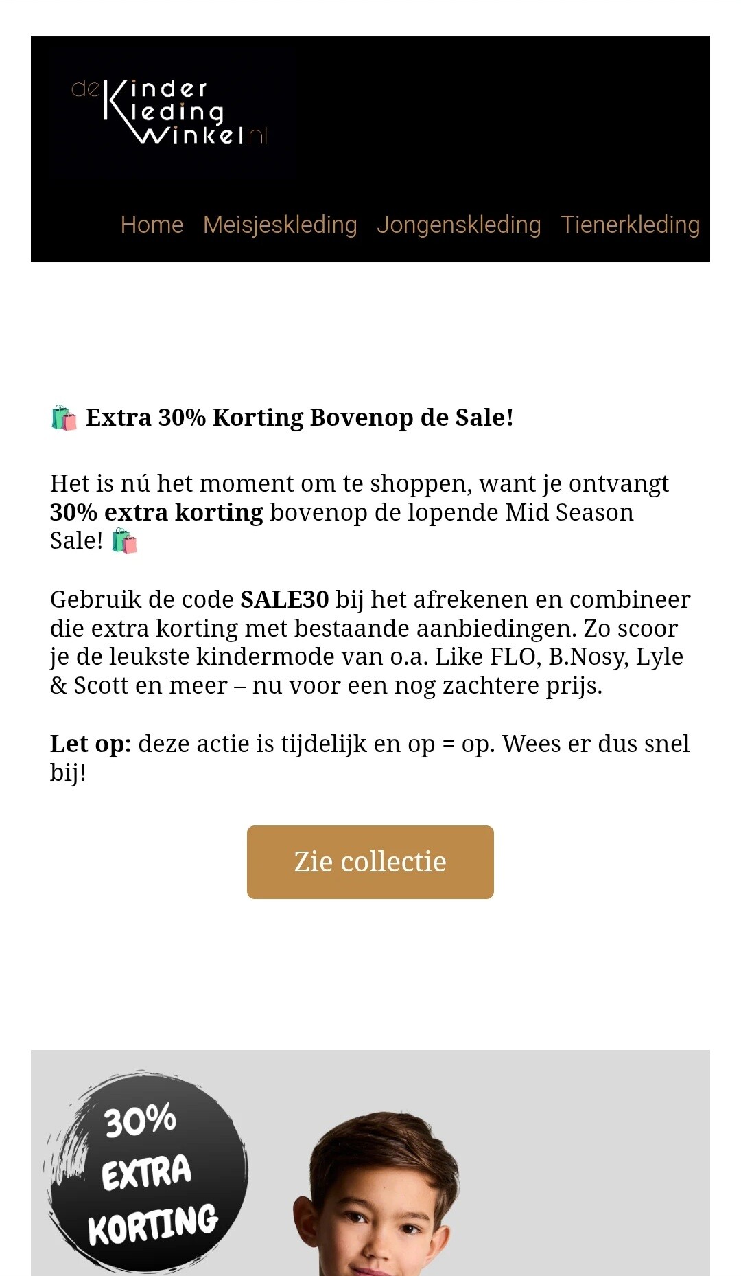 30% extra korting bovenop de sale