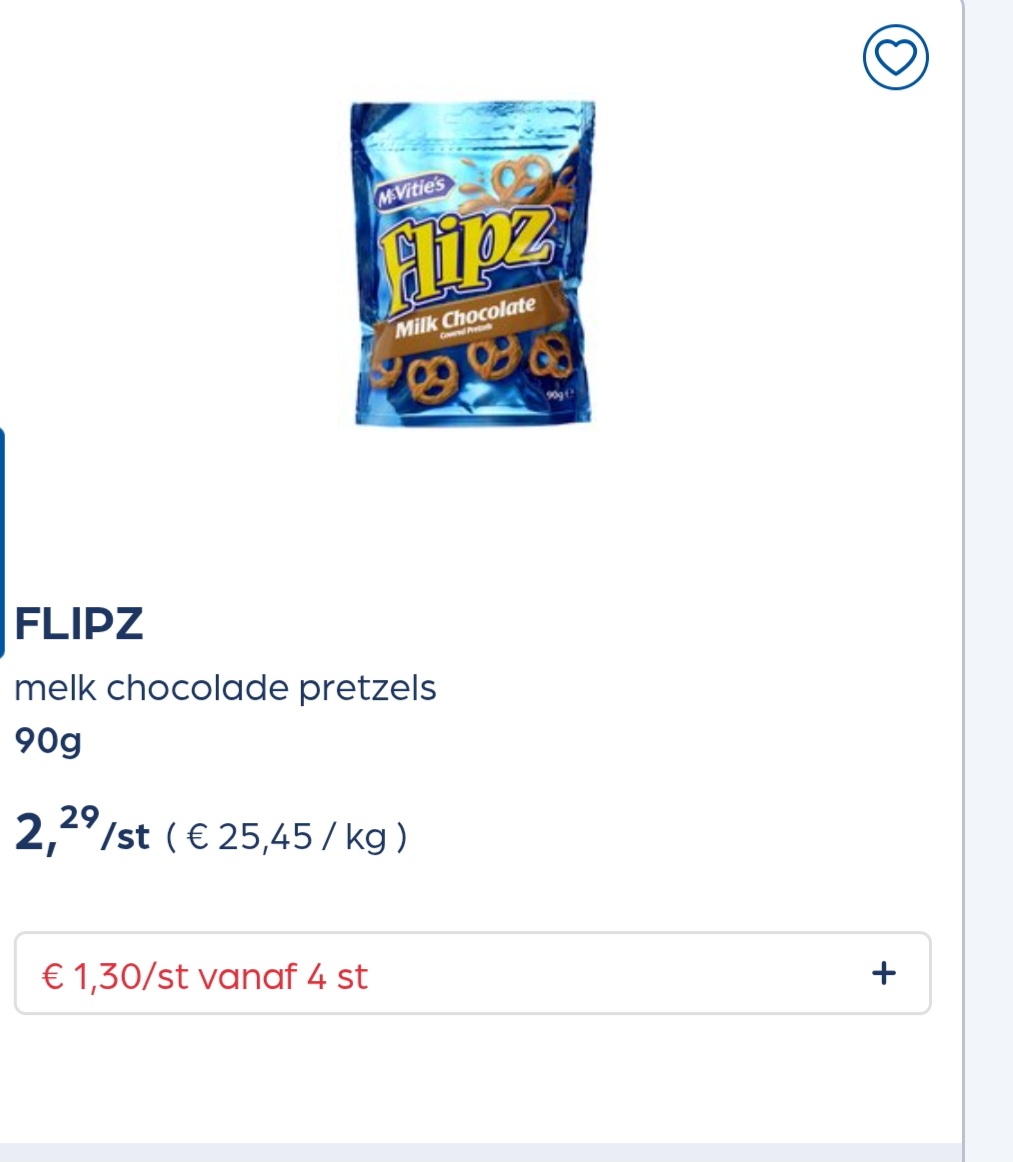 Flipz 50% goedkoper
