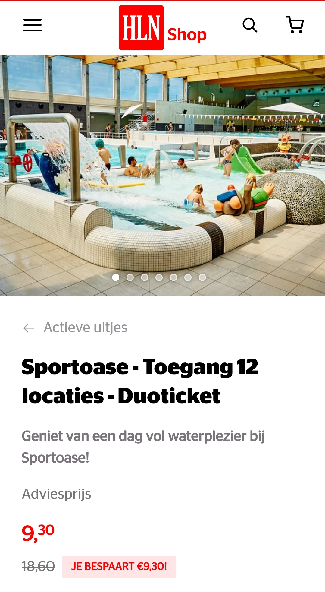 Verkoeling via de hln shop Sportoase tickets met 50% korting