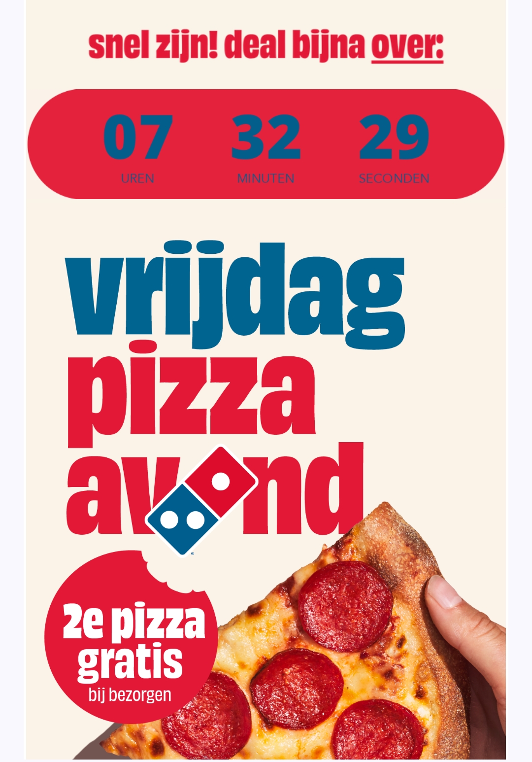 Pizza date dankzij domino's 2de pizza gratis bij bezorgen