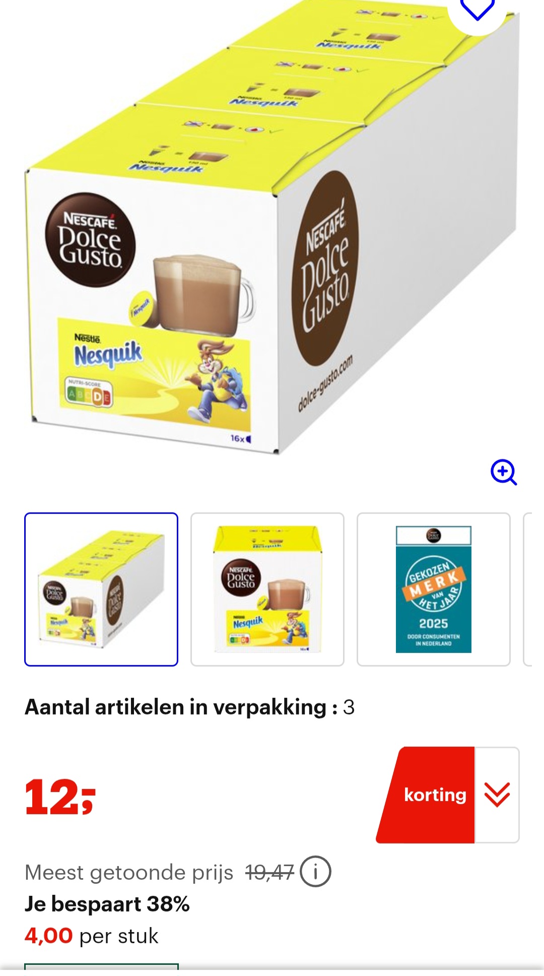 Nescafé Dolce Gusto capsules Nesquik 48 cups -38% bij bol.com