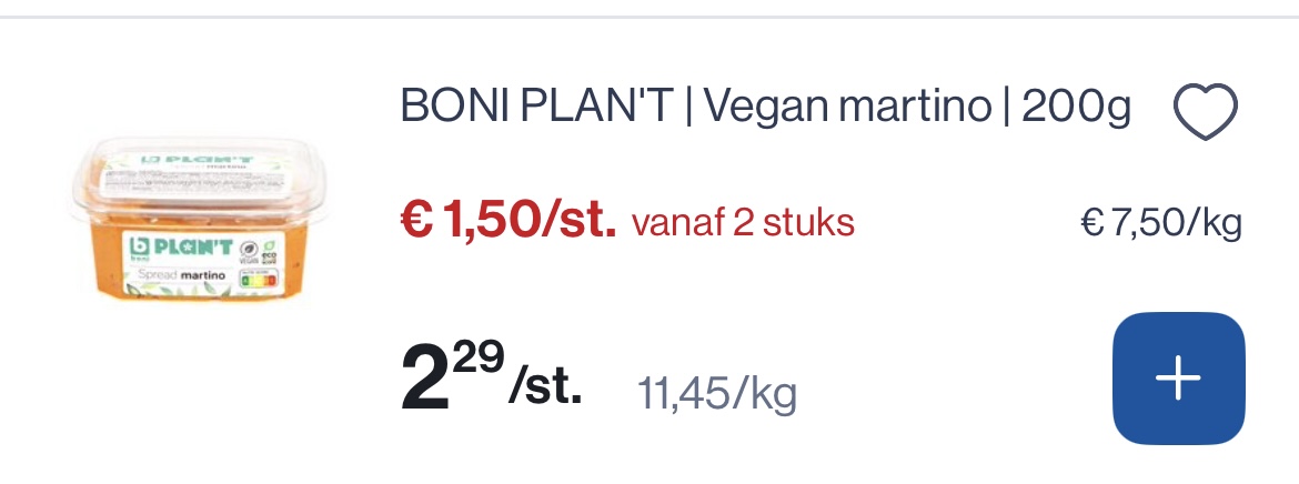 Boni plan’t vegan martino 200 gram -35%