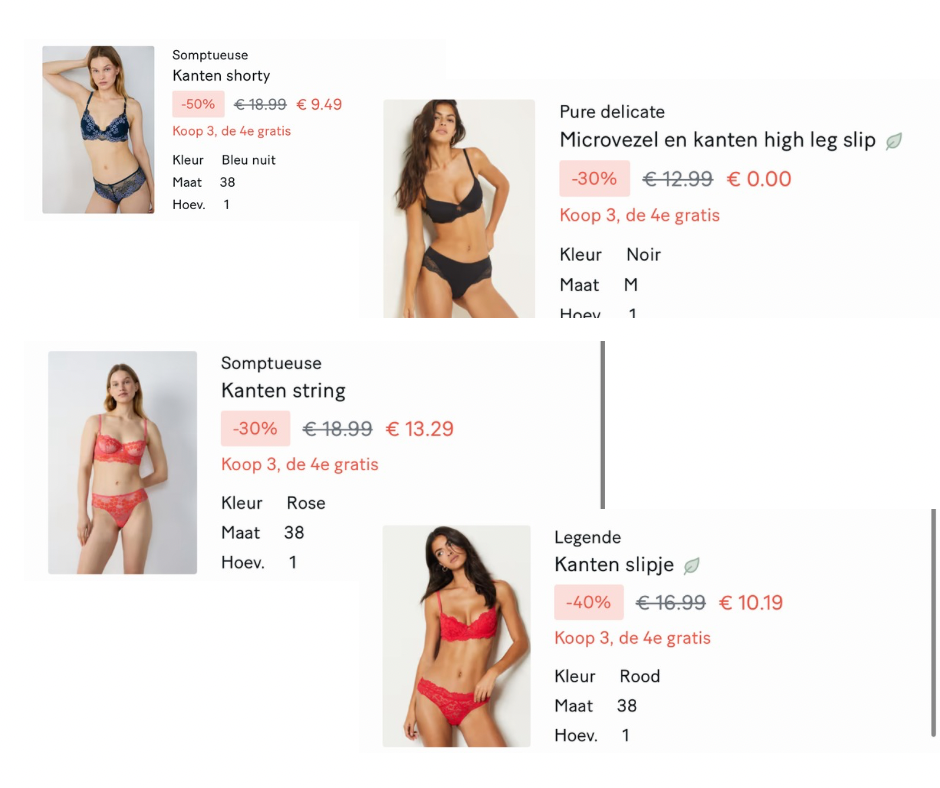 3+1 gratis slips Etam