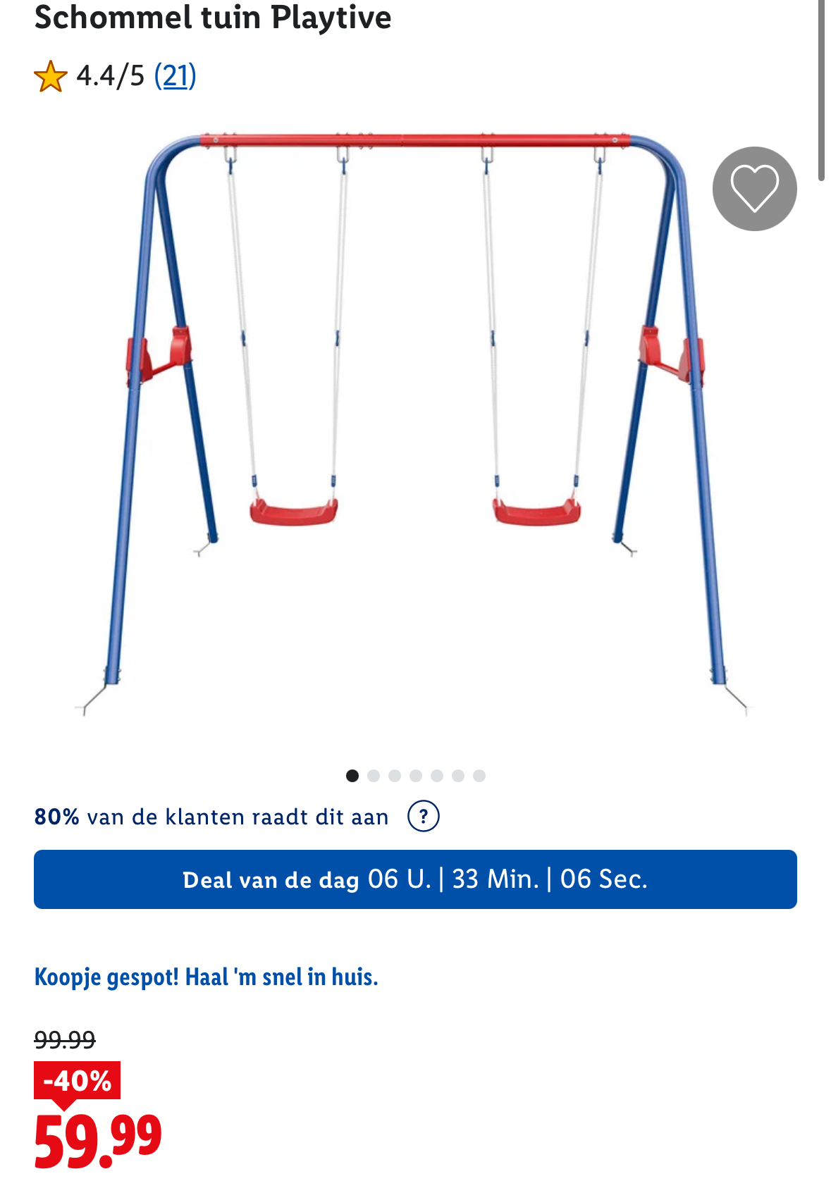 Schommel tuin Lidl webshop -40%