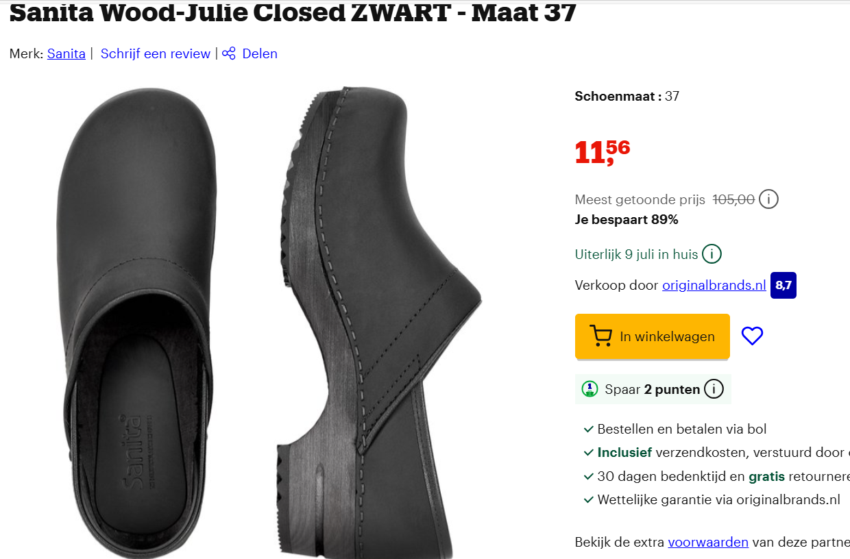 modieuze klompen bij bol