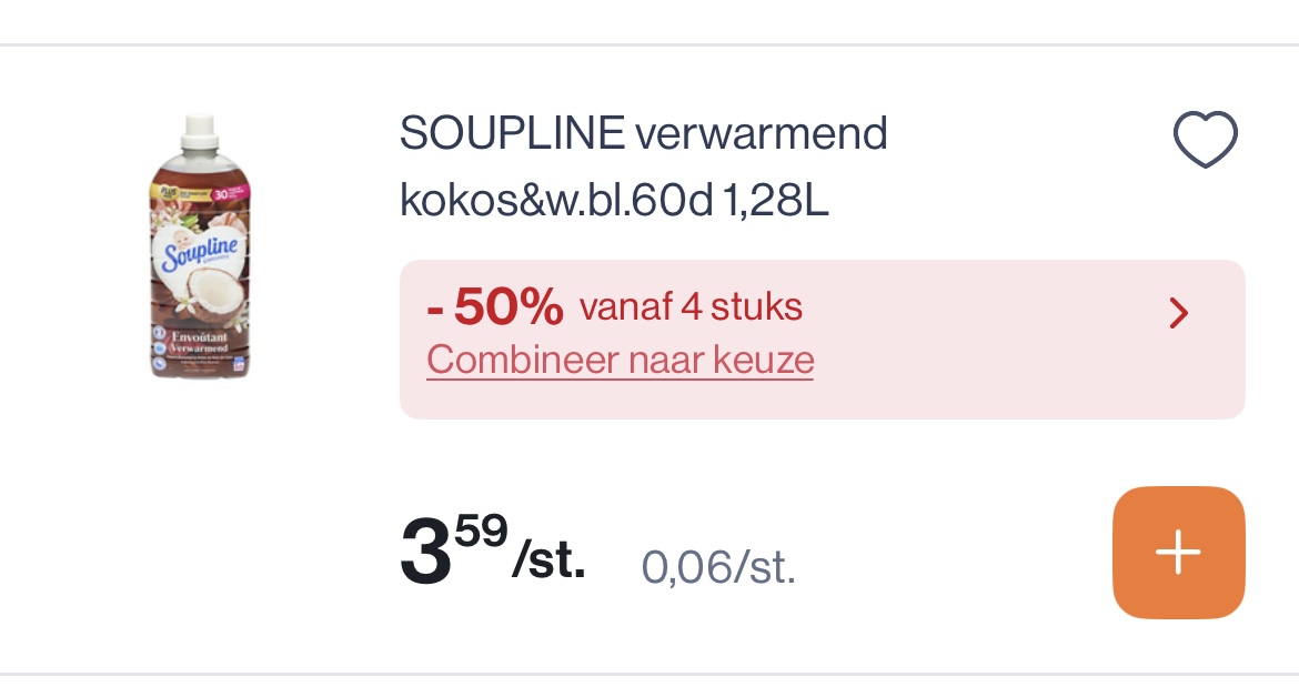 Soupline verwarmend kokos& witte bloemen -50% extra