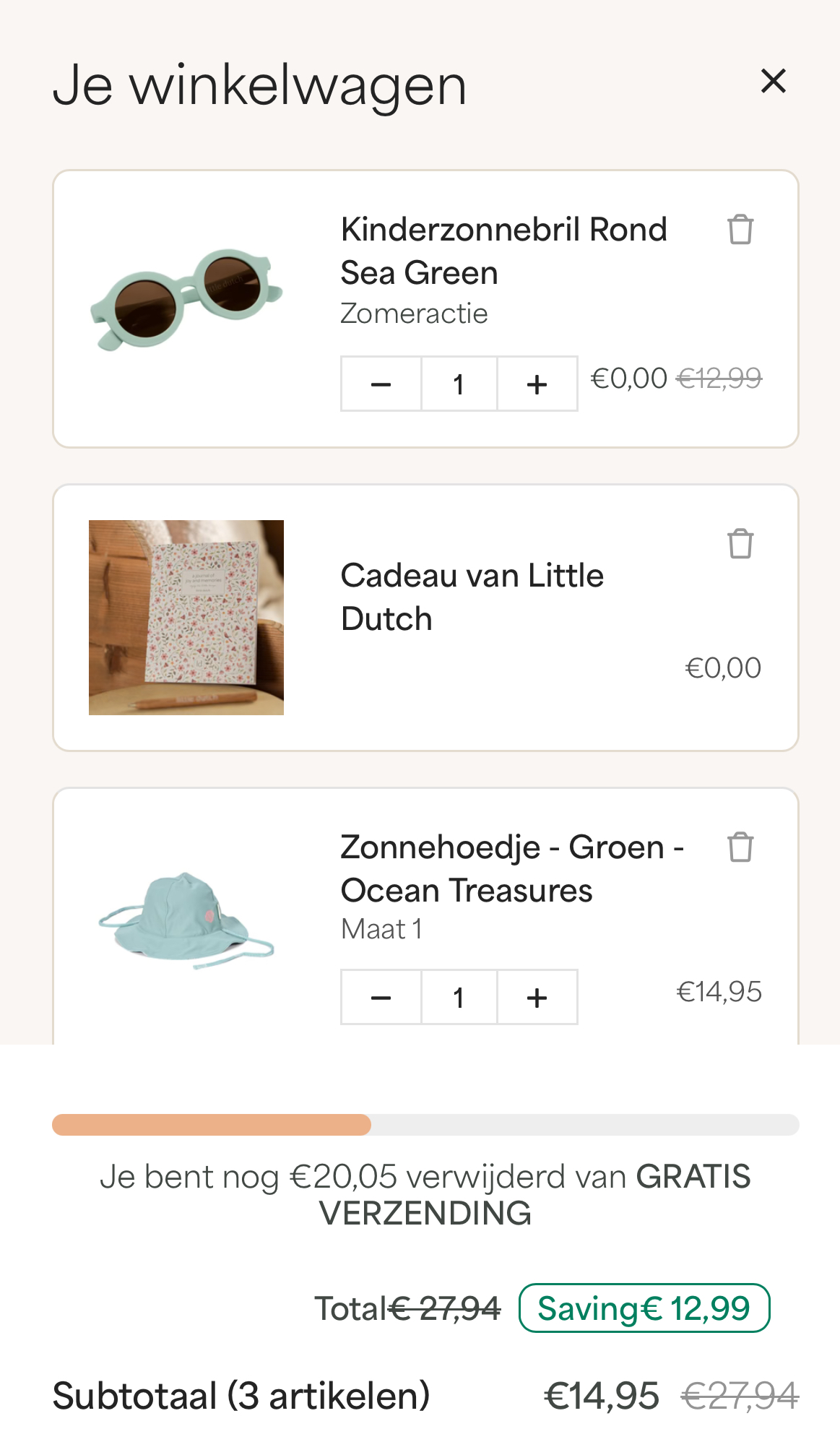 Gratis zonnebril bij aankoop zonnehoedje 🕶️