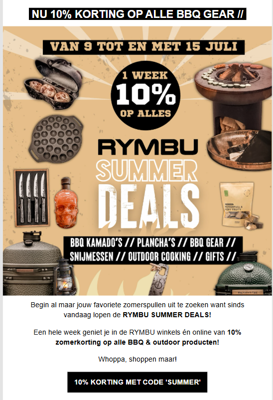 -10% op BBQ & outdoor producten bij RYMBU 🍗