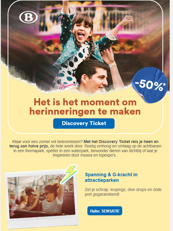 -50% Discovery Ticket H/T + kids tot 12 jaar gratis🚂 NMBS