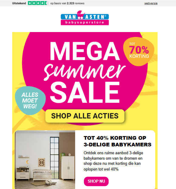 Van Asten babysuperstore: tot -70%