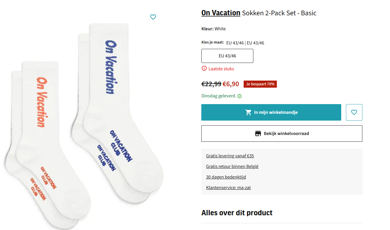 Vakantiesokken 🧦 met 70% korting bij Juttu