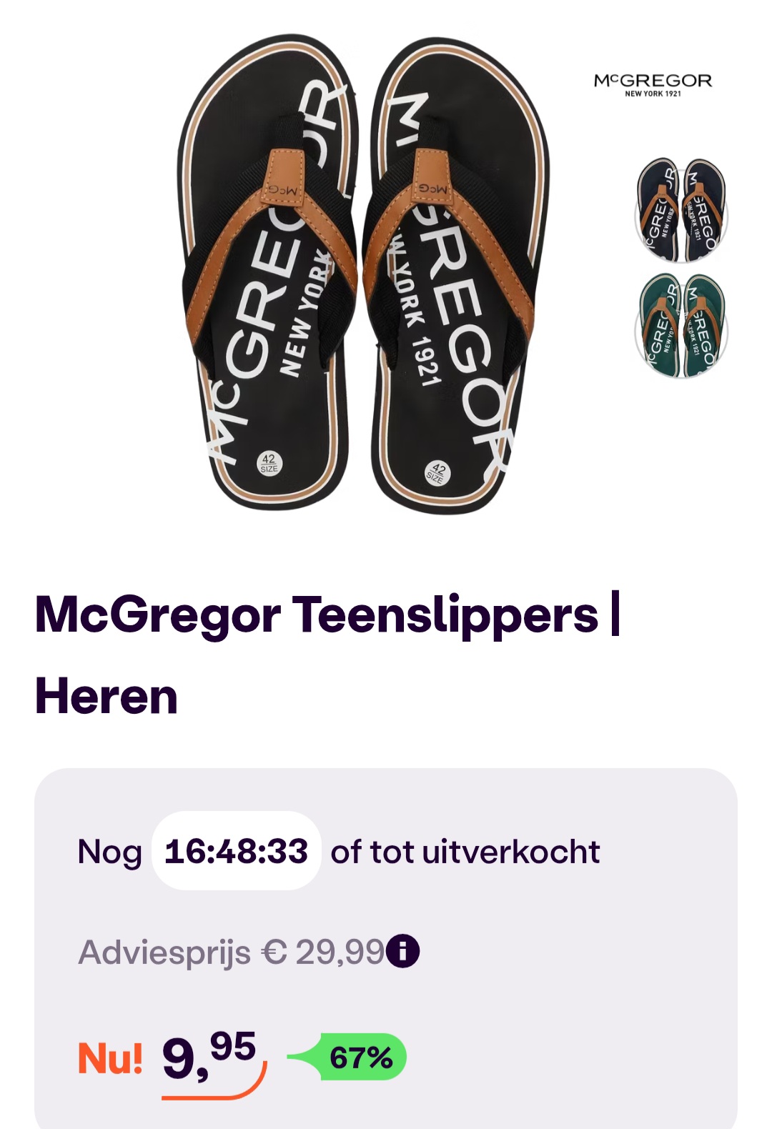 McGregor heren teenslippers -67% op ibood.com