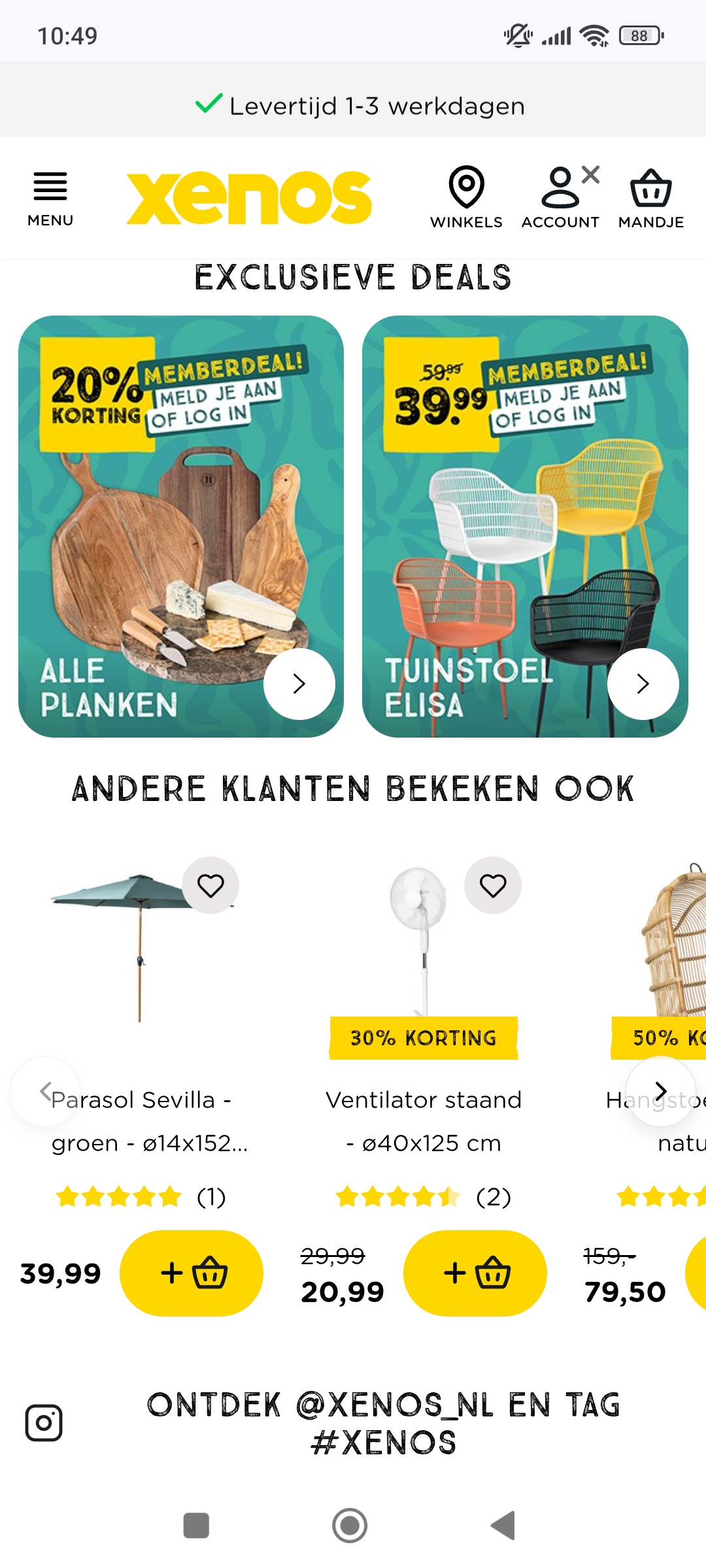 Xenos: -20% op planken en tuinstoel