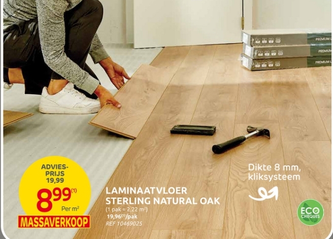 Laminaatvloer Sterling Natural Oak €8,99/m²