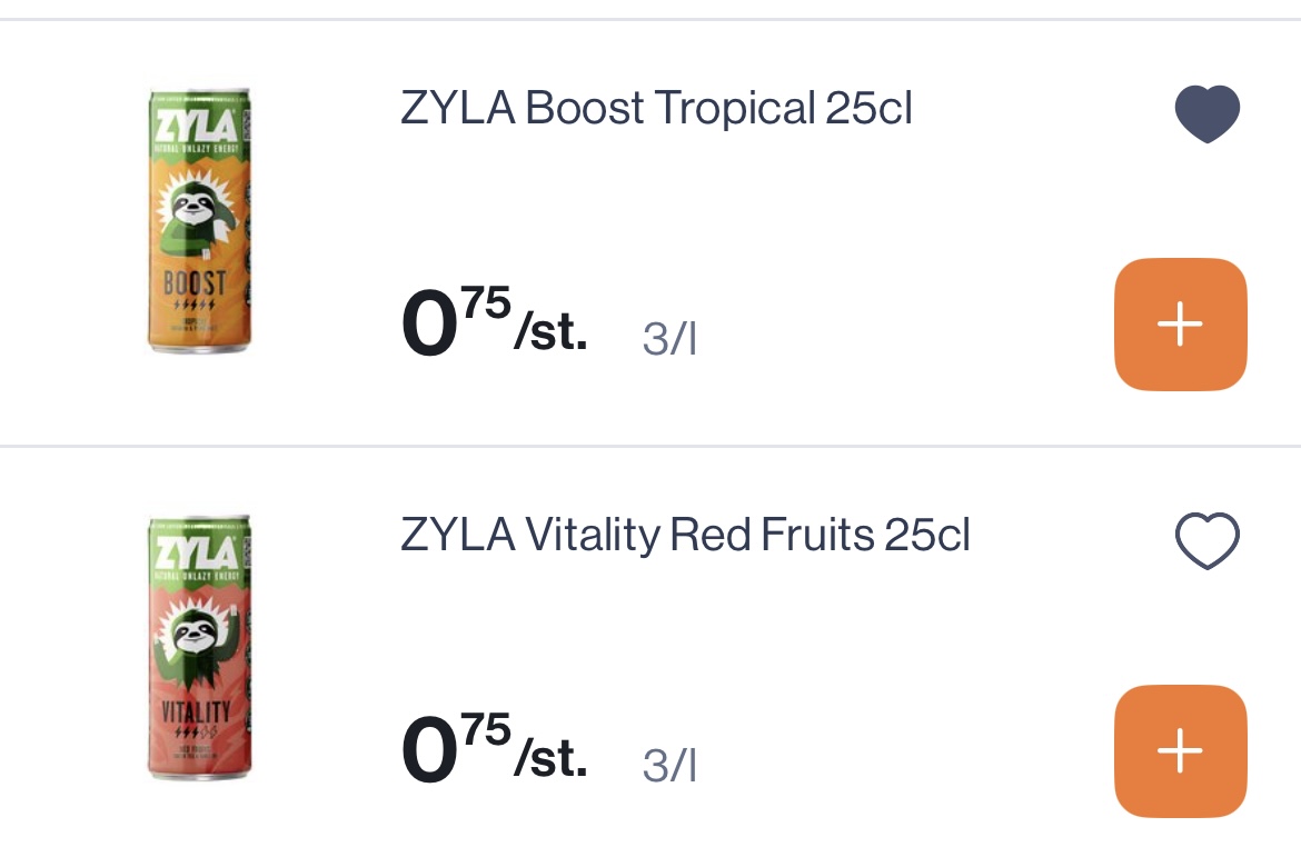 Zyla energiedrank -50% en in combinatie met coupon -2€ veel goedkoper