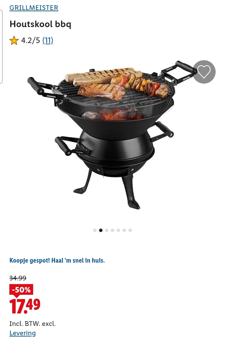 Houtskool bbq GRILLMEISTER -50% bij Lidl