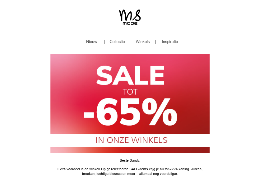 ms solden tot -65% in de winkel