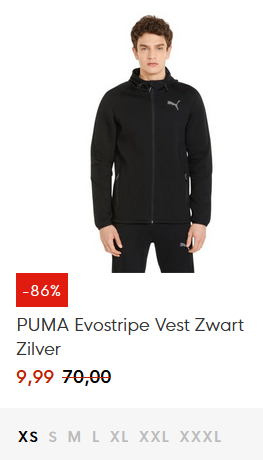 Puma vest aan 9,99 euro en zoveel meer bij voetbalshop in de outlet