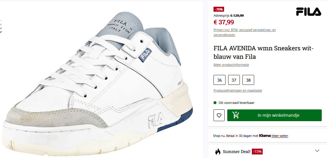 Fila sneakers aan 70% korting bij Large