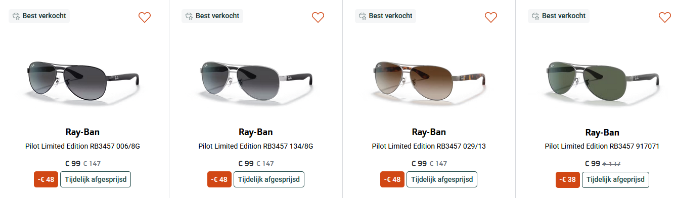 Ray-Ban Limited Edition aan 99 euro bij Pearle
