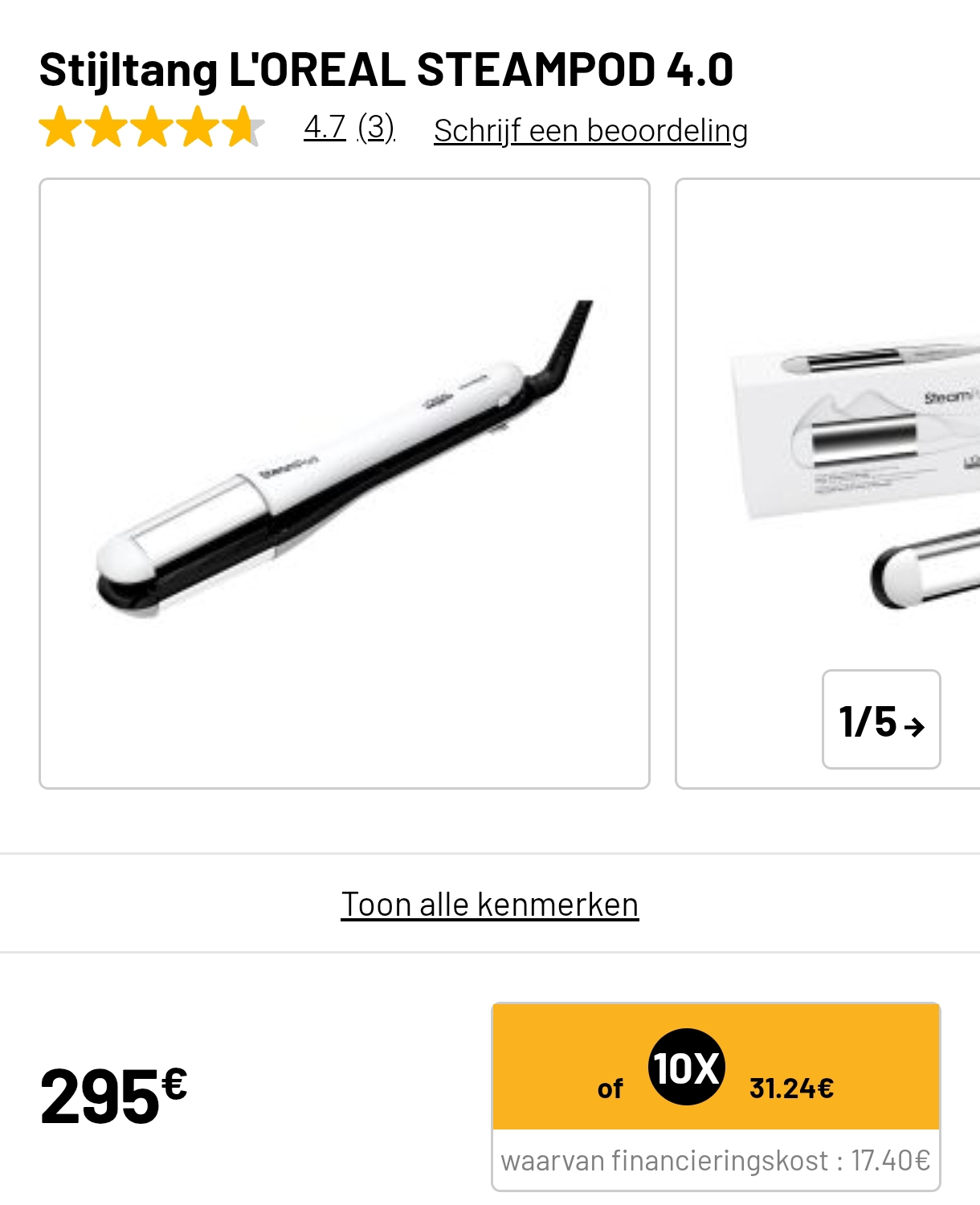 Steampod 4.0 aan 299€ en incl serum 309,95€