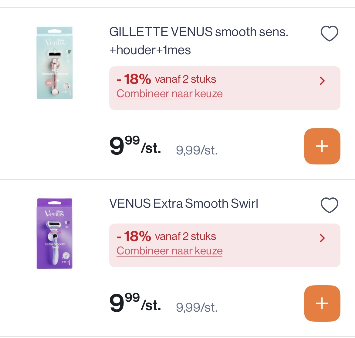 Venus scheerapparaat -50% en daarbovenop -18% korting